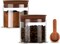 Glass Coffee Canisters Set of 2 500ml Airtight with Wooden Lids and Scoop